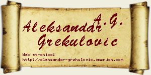 Aleksandar Grekulović vizit kartica